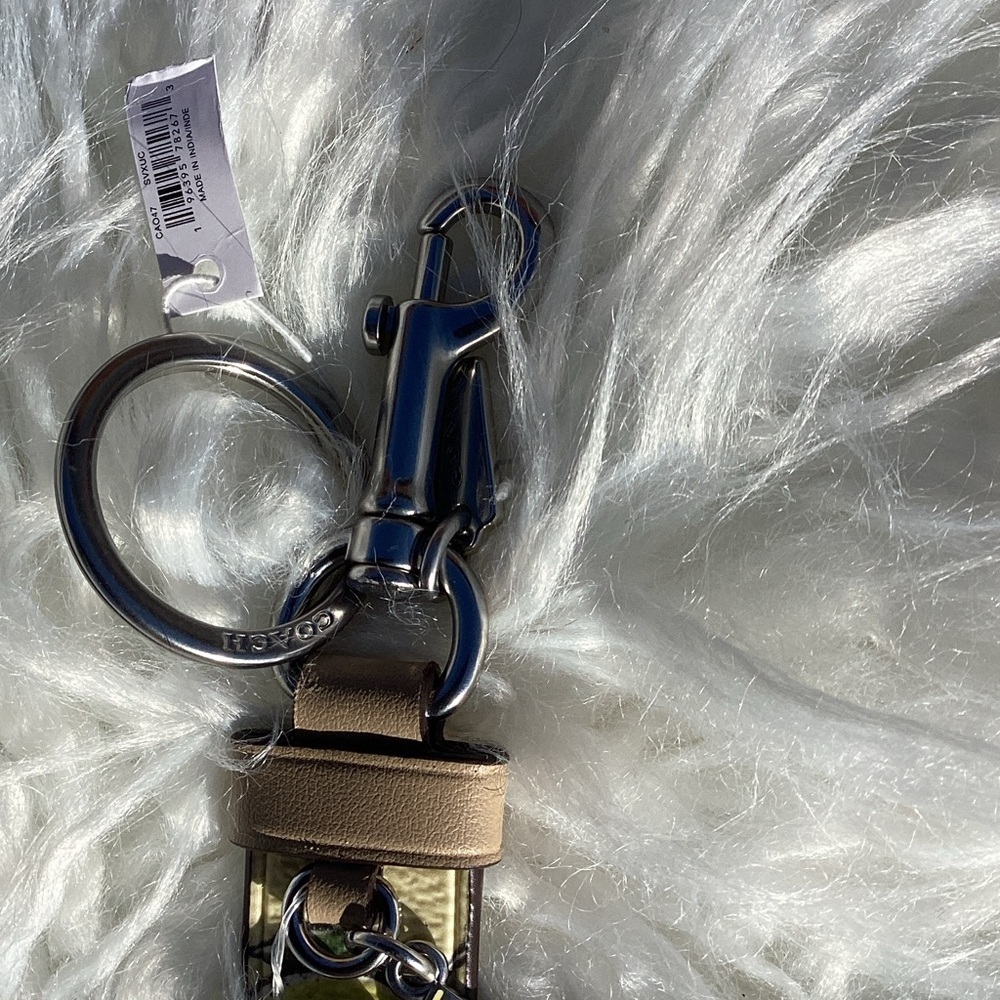 NWT Coach Trigger Snap Yellow Lemon Keychain Bag Charm with Silver Accents - Picture 6 of 8